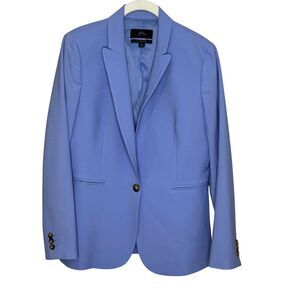 J.Crew Blazer Womens 6 Light Blue Italian Wool One Button Lined Jacket J5383